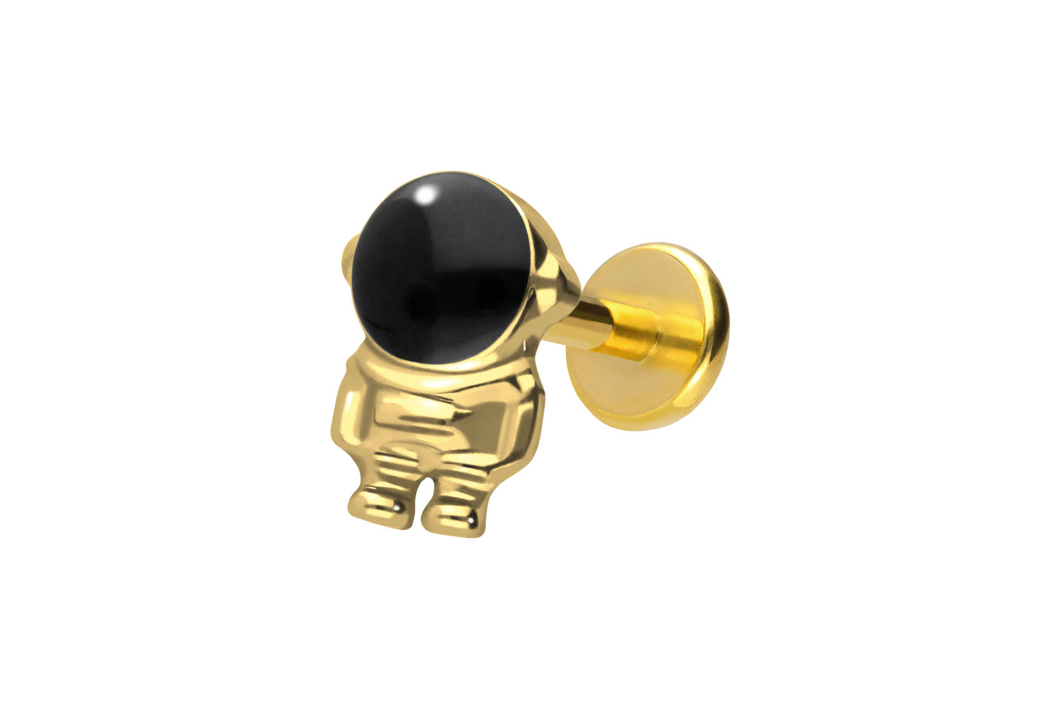 Titan Labret Piercing mit Push Fit ASTRONAUT